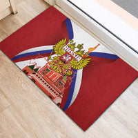 Russia Day Rubber Doormat Coat Of Arms With Saint Basil's Cathedral
