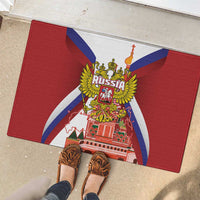 Russia Day Rubber Doormat Coat Of Arms With Saint Basil's Cathedral