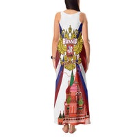 Russia Day Tank Maxi Dress Coat Of Arms With Saint Basil's Cathedral