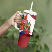 Russia Day Tumbler With Handle Coat Of Arms With Saint Basil's Cathedral