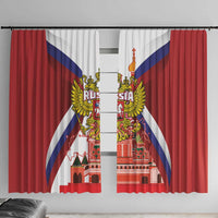 Russia Day Window Curtain Coat Of Arms With Saint Basil's Cathedral