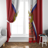 Russia Day Window Curtain Coat Of Arms With Saint Basil's Cathedral