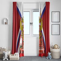 Russia Day Window Curtain Coat Of Arms With Saint Basil's Cathedral