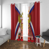 Russia Day Window Curtain Coat Of Arms With Saint Basil's Cathedral
