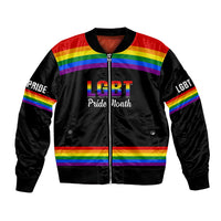 Pride Month LGBT Bomber Jacket Proud Of Who I Am Black - Wonder Print Shop