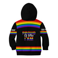 Pride Month LGBT Kid Hoodie Proud Of Who I Am Black - Wonder Print Shop