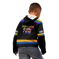 Pride Month LGBT Kid Hoodie Proud Of Who I Am Black - Wonder Print Shop
