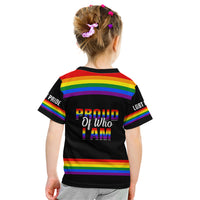 Pride Month LGBT Kid T Shirt Proud Of Who I Am Black - Wonder Print Shop
