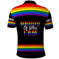 Pride Month LGBT Polo Shirt Proud Of Who I Am Black - Wonder Print Shop
