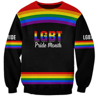 Pride Month LGBT Sweatshirt Proud Of Who I Am Black - Wonder Print Shop