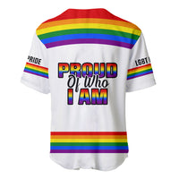 Pride Month LGBT Baseball Jersey Proud Of Who I Am White - Wonder Print Shop