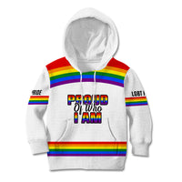 Pride Month LGBT Kid Hoodie Proud Of Who I Am White - Wonder Print Shop