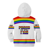 Pride Month LGBT Kid Hoodie Proud Of Who I Am White - Wonder Print Shop