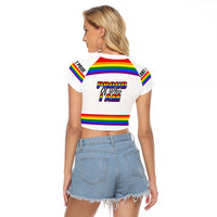 Pride Month LGBT Raglan Cropped T Shirt Proud Of Who I Am White - Wonder Print Shop