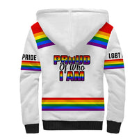 Pride Month LGBT Sherpa Hoodie Proud Of Who I Am White - Wonder Print Shop