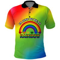 Pride Month LGBT Polo Shirt In June We Wear Rainbow - Wonder Print Shop