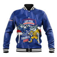Cabo Verde Football 2026 Custom Baseball Jacket Forca Tubaroes Azuis