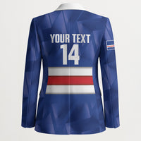 Cabo Verde Football 2026 Custom Blazer Forca Tubaroes Azuis