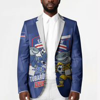Cabo Verde Football 2026 Custom Blazer Forca Tubaroes Azuis