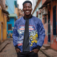 Cabo Verde Football 2026 Custom Bomber Jacket Forca Tubaroes Azuis