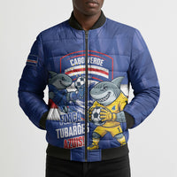 Cabo Verde Football 2026 Custom Bomber Puffer Jacket Forca Tubaroes Azuis