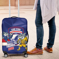 Cabo Verde Football 2026 Luggage Cover Forca Tubaroes Azuis