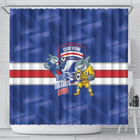 Cabo Verde Football 2026 Shower Curtain Forca Tubaroes Azuis