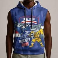 Cabo Verde Football 2026 Custom Sleeveless Hoodie Forca Tubaroes Azuis