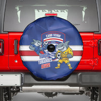 Cabo Verde Football 2026 Spare Tire Cover Forca Tubaroes Azuis