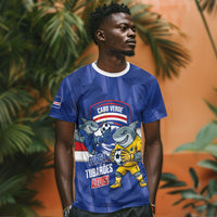 Cabo Verde Football 2026 Custom T shirt Forca Tubaroes Azuis