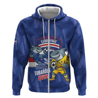 Cabo Verde Football 2026 Custom Zip Hoodie Forca Tubaroes Azuis