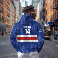 Cabo Verde Football 2026 Custom Zip Hoodie Forca Tubaroes Azuis