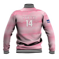 Cabo Verde Football 2026 Custom Baseball Jacket Tubaroes Azuis Goalkeeper Pink Jersey