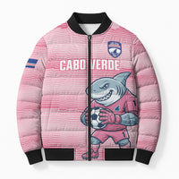 Cabo Verde Football 2026 Custom Bomber Puffer Jacket Tubaroes Azuis Goalkeeper Pink Jersey