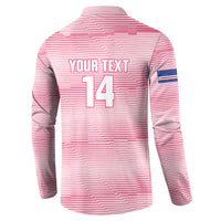 Cabo Verde Football 2026 Custom Button Sweatshirt Tubaroes Azuis Goalkeeper Pink Jersey