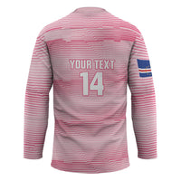 Cabo Verde Football 2026 Custom Hockey Jersey Tubaroes Azuis Goalkeeper Pink Jersey
