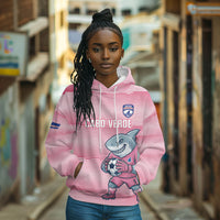 Cabo Verde Football 2026 Custom Hoodie Tubaroes Azuis Goalkeeper Pink Jersey
