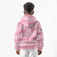 Cabo Verde Football 2026 Custom Kid Hoodie Tubaroes Azuis Goalkeeper Pink Jersey