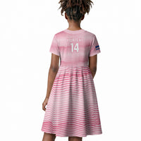 Cabo Verde Football 2026 Custom Kid Short Sleeve Dress Tubaroes Azuis Goalkeeper Pink Jersey