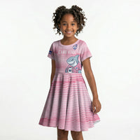 Cabo Verde Football 2026 Custom Kid Short Sleeve Dress Tubaroes Azuis Goalkeeper Pink Jersey