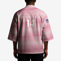 Cabo Verde Football 2026 Custom Kimono Tubaroes Azuis Goalkeeper Pink Jersey
