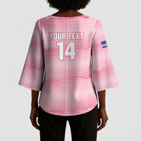 Cabo Verde Football 2026 Custom Kimono Sleeve Blouse Tubaroes Azuis Goalkeeper Pink Jersey