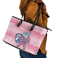 Cabo Verde Football 2026 Custom Leather Tote Bag Tubaroes Azuis Goalkeeper Pink Jersey