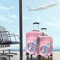 Cabo Verde Football 2026 Custom Luggage Cover Tubaroes Azuis Goalkeeper Pink Jersey