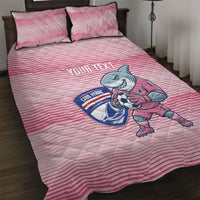 Cabo Verde Football 2026 Custom Quilt Bed Set Tubaroes Azuis Goalkeeper Pink Jersey