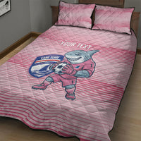 Cabo Verde Football 2026 Custom Quilt Bed Set Tubaroes Azuis Goalkeeper Pink Jersey