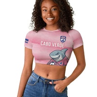 Cabo Verde Football 2026 Custom Raglan Cropped T shirt Tubaroes Azuis Goalkeeper Pink Jersey