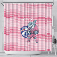 Cabo Verde Football 2026 Custom Shower Curtain Tubaroes Azuis Goalkeeper Pink Jersey