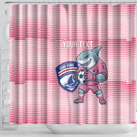 Cabo Verde Football 2026 Custom Shower Curtain Tubaroes Azuis Goalkeeper Pink Jersey