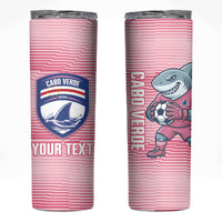 Cabo Verde Football 2026 Custom Skinny Tumbler Tubaroes Azuis Goalkeeper Pink Jersey